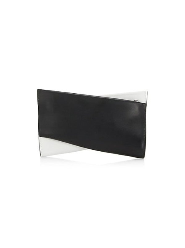 CHRISTIAN LOUBOUTIN SMALL LOUBITWIST TWO-TONE LEATHER CLUTCH-ON-CHAIN