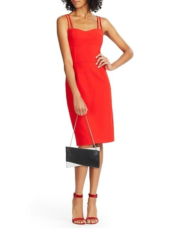 CHRISTIAN LOUBOUTIN SMALL LOUBITWIST TWO-TONE LEATHER CLUTCH-ON-CHAIN