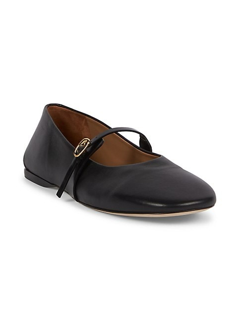 JACQUEMUS LES BALLERINES RONDES LEATHER FLATS