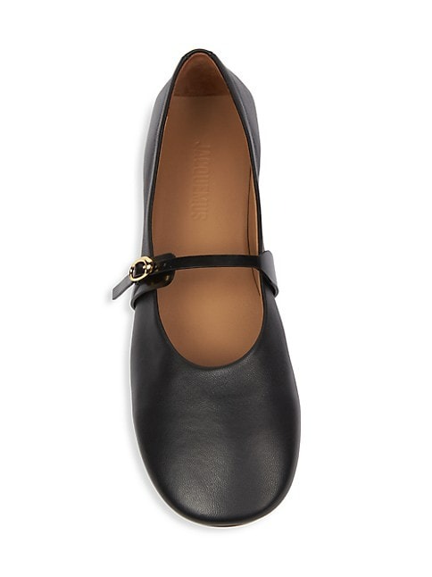 JACQUEMUS LES BALLERINES RONDES LEATHER FLATS