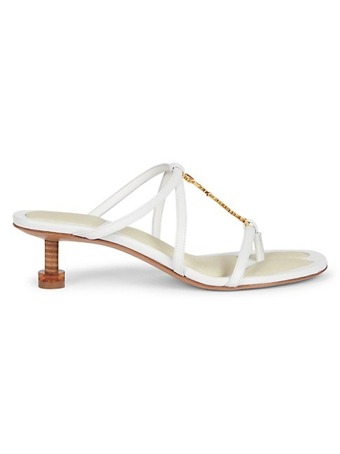 JACQUEMUS LES SANDALES PRALU 45MM LEATHER KITTEN HEELS