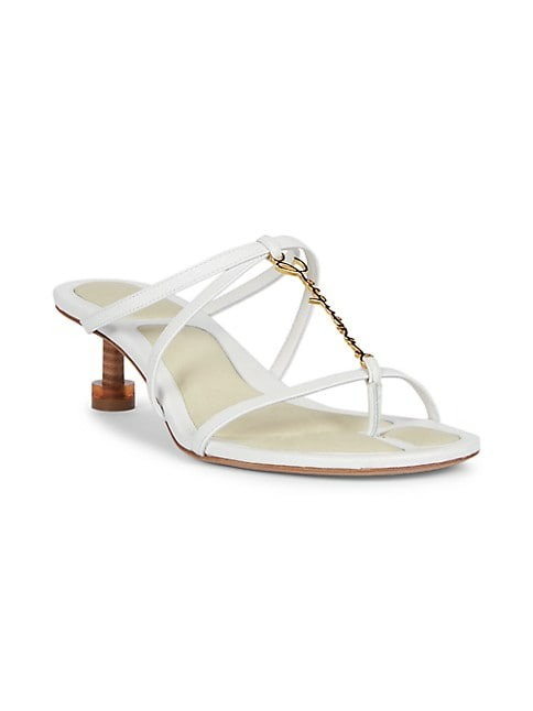 JACQUEMUS LES SANDALES PRALU 45MM LEATHER KITTEN HEELS