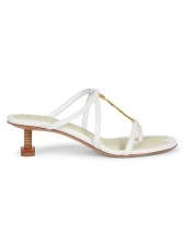 JACQUEMUS LES SANDALES PRALU 45MM LEATHER KITTEN HEELS