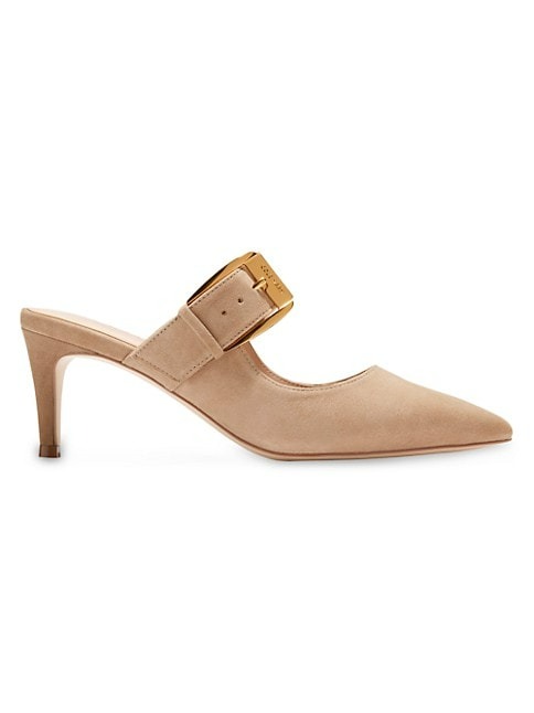 COLE HAAN VANDAM 65MM BUCKLE SUEDE MULES