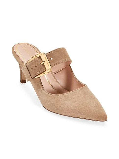 COLE HAAN VANDAM 65MM BUCKLE SUEDE MULES