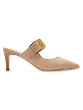 COLE HAAN VANDAM 65MM BUCKLE SUEDE MULES