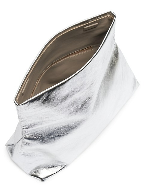 DRIES VAN NOTEN METALLIC LEATHER CLUTCH