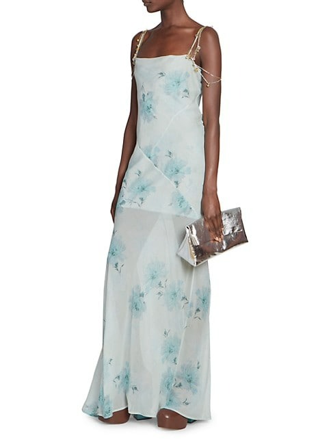 DRIES VAN NOTEN METALLIC LEATHER CLUTCH