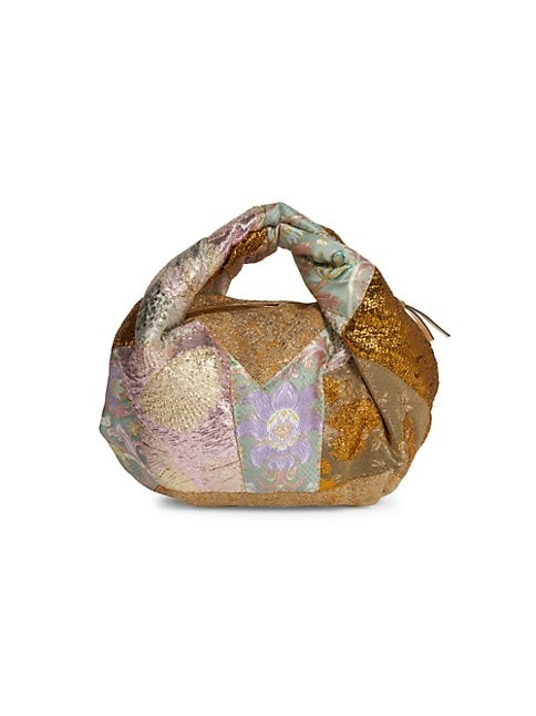 DRIES VAN NOTEN PATCHWORK JACQUARD TOP-HANDLE BAG