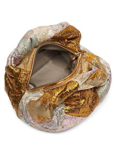 DRIES VAN NOTEN PATCHWORK JACQUARD TOP-HANDLE BAG
