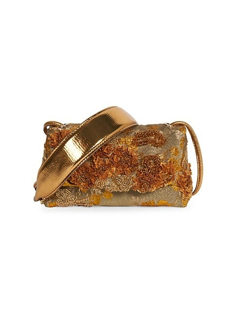 DRIES VAN NOTEN BEADED JACQUARD TOP-HANDLE BAG
