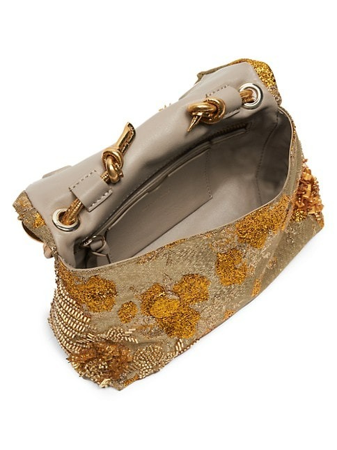 DRIES VAN NOTEN BEADED JACQUARD TOP-HANDLE BAG