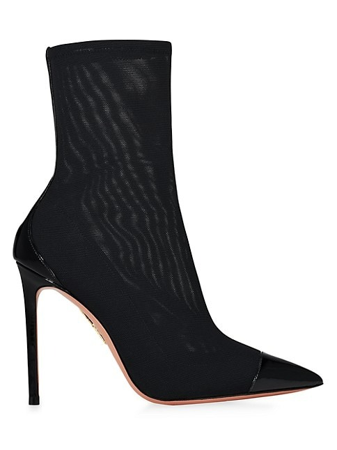 AQUAZZURA THUNDER 105MM MESH BOOTIES