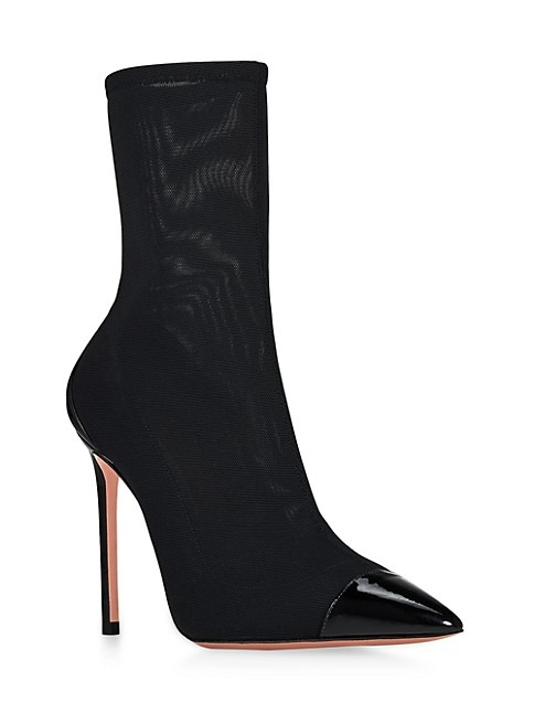 AQUAZZURA THUNDER 105MM MESH BOOTIES