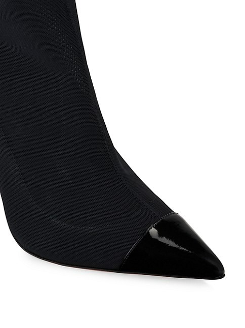 AQUAZZURA THUNDER 105MM MESH BOOTIES