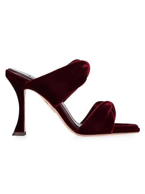 AQUAZZURA TWIST 95MM VELVET SANDALS
