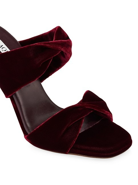 AQUAZZURA TWIST 95MM VELVET SANDALS