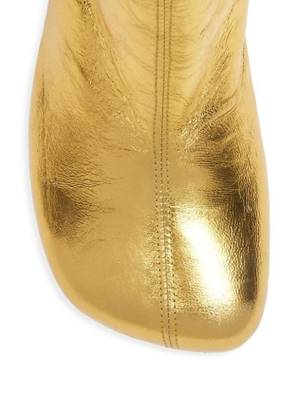 DRIES VAN NOTEN 80MM METALLIC LEATHER KNEE-HIGH BOOTS
