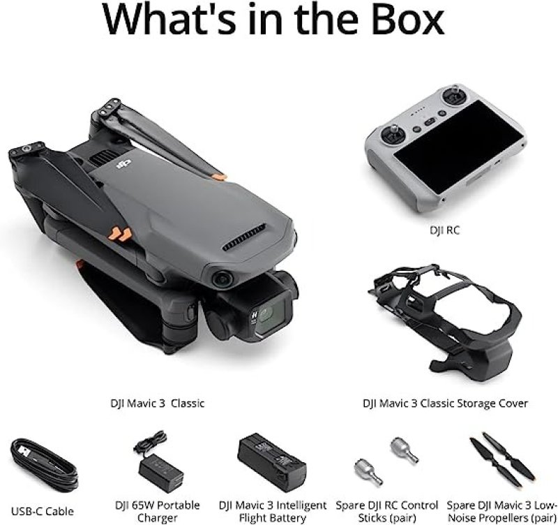 DJI MAVIC 3 CLASSIC (DJI RC), DRONE WITH 4/3 CMOS HASSELBLAD CAMERA FOR PROFESSIONALS