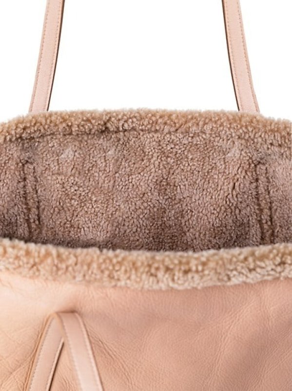 AKRIS MEDIUM AI REVERSIBLE SHEARLING TOTE BAG