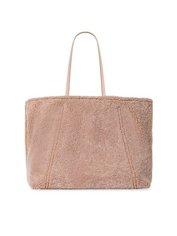 AKRIS MEDIUM AI REVERSIBLE SHEARLING TOTE BAG