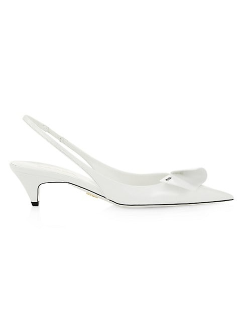 PRADA HALF BOW 45MM SLINGBACKS - WHITE