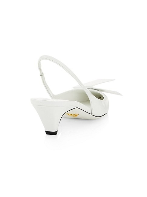 PRADA HALF BOW 45MM SLINGBACKS - WHITE