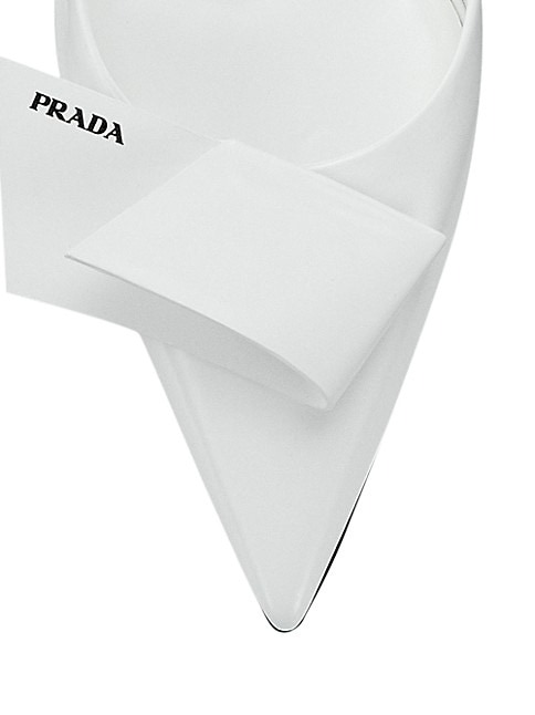 PRADA HALF BOW 45MM SLINGBACKS - WHITE