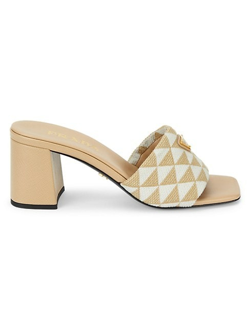 PRADA TRIANGOLO JACQUARD MULES