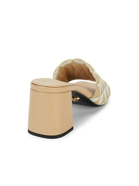 PRADA TRIANGOLO JACQUARD MULES