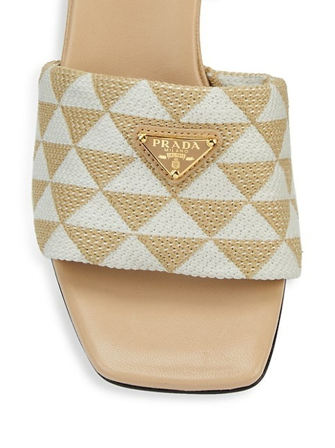 PRADA TRIANGOLO JACQUARD MULES