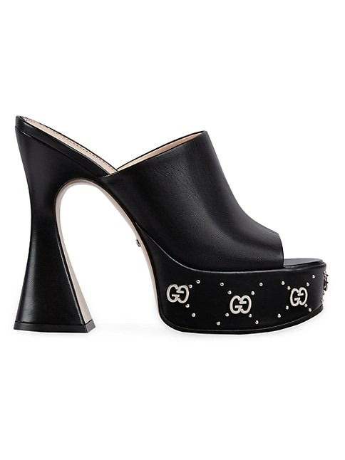 GUCCI JANAYA 95MM PLATFORM LEATHER MULES