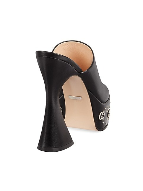 GUCCI JANAYA 95MM PLATFORM LEATHER MULES