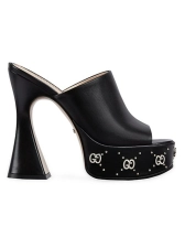 GUCCI JANAYA 95MM PLATFORM LEATHER MULES