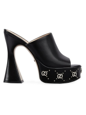 GUCCI JANAYA 95MM PLATFORM LEATHER MULES