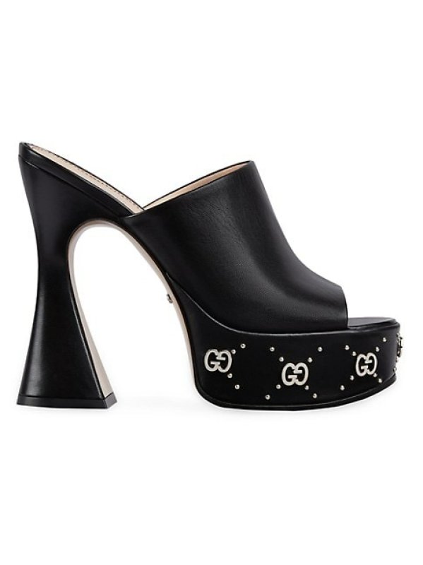 GUCCI JANAYA 95MM PLATFORM LEATHER MULES