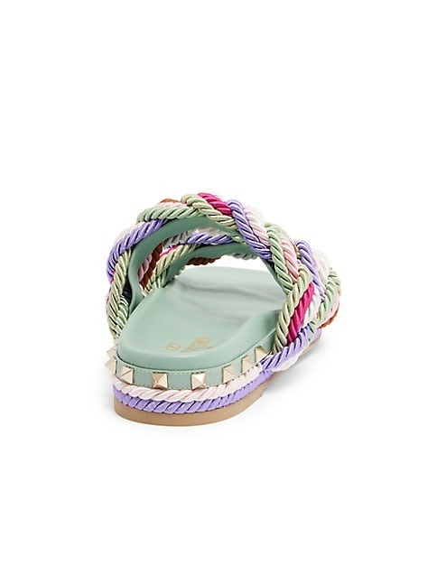 VALENTINO GARAVANI ROCKSTUD BRAIDED LEATHER SANDALS