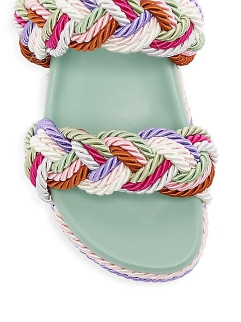 VALENTINO GARAVANI ROCKSTUD BRAIDED LEATHER SANDALS