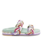 VALENTINO GARAVANI ROCKSTUD BRAIDED LEATHER SANDALS