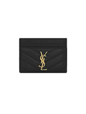 SAINT LAURENT CASSANDRE MATELASS CARD CASE IN LAMBSKIN