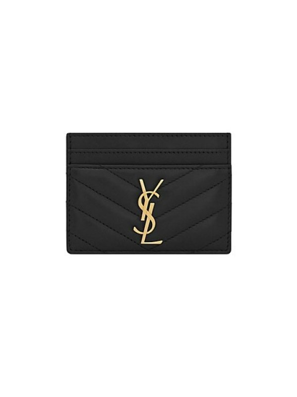 SAINT LAURENT CASSANDRE MATELASS CARD CASE IN LAMBSKIN
