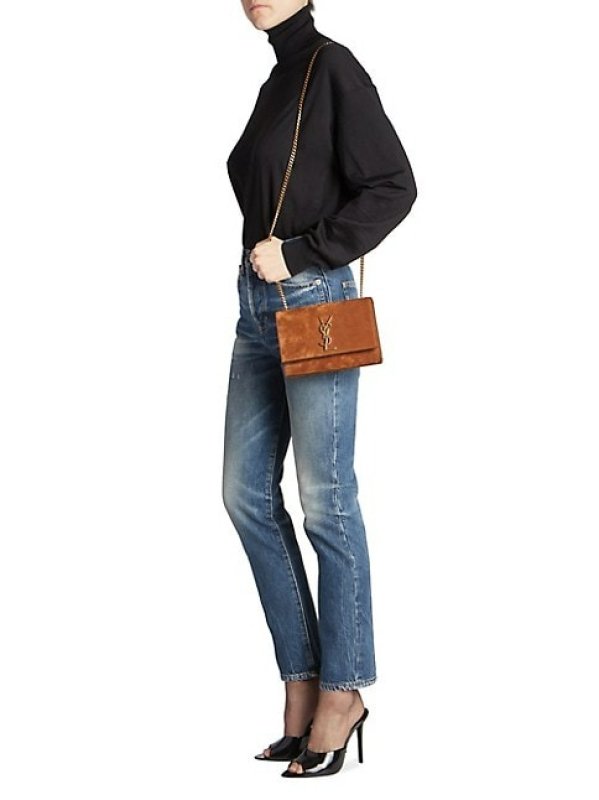 SAINT LAURENT KATE SMALL SHOULDER BAG IN SUEDE
