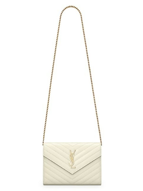 SAINT LAURENT CASSANDRE MATELASS CHAIN WALLET IN LAMBSKIN