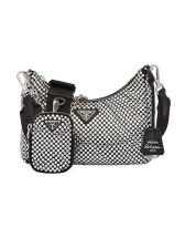 PRADA RE-EDITION 2005 SATIN BAG WITH CRYSTALS