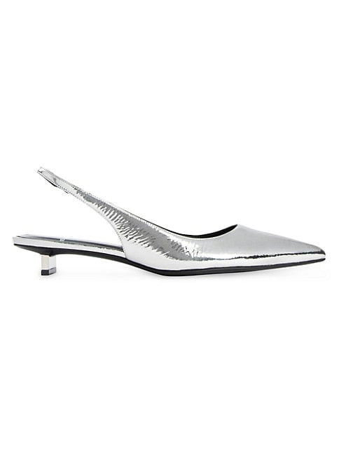 PIERRE HARDY STELLA 25MM METALLIC LEATHER KITTEN HEELS