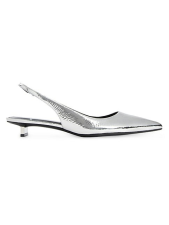 PIERRE HARDY STELLA 25MM METALLIC LEATHER KITTEN HEELS