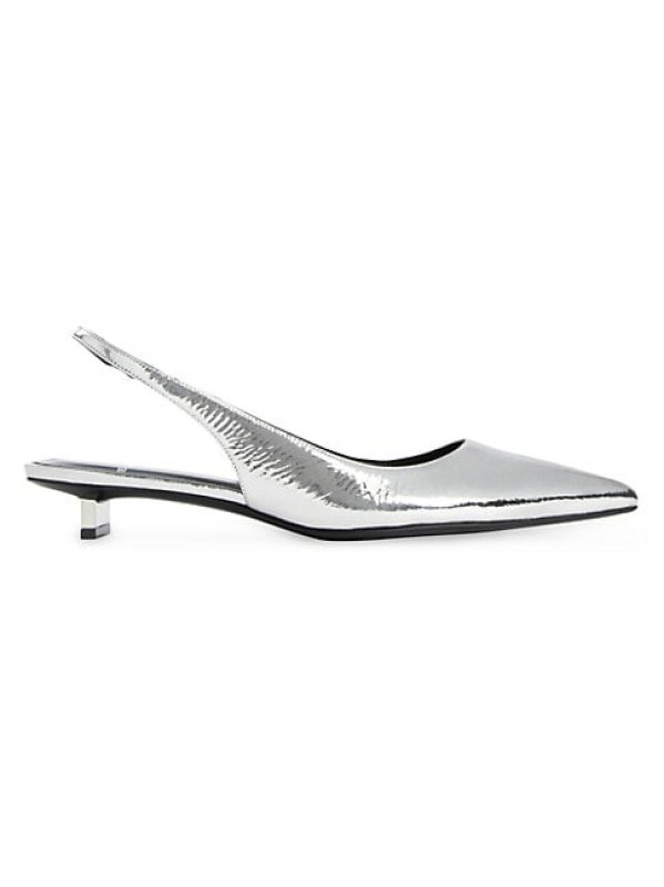 PIERRE HARDY STELLA 25MM METALLIC LEATHER KITTEN HEELS