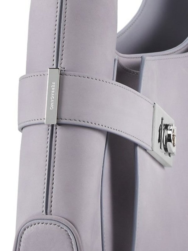 FERRAGAMO ARCH LEATHER SHOULDER BAG