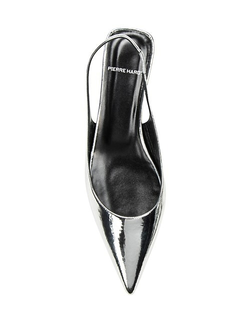 PIERRE HARDY STELLA 25MM METALLIC LEATHER KITTEN HEELS - SILVER