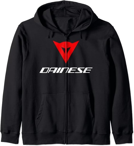 DAINESE LOGO RED WHITE ZIP HOODIE